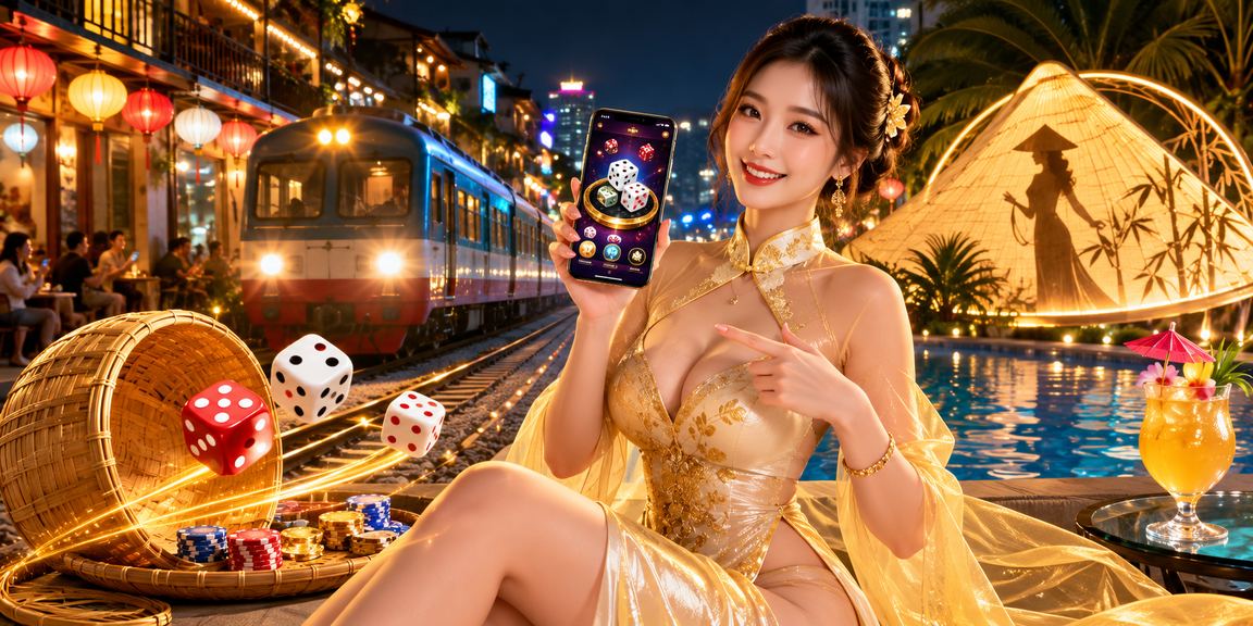 Người mặc áo dài tại Hà Nội nghiên cứu xúc xắc tài xỉu trong trò chơi trực tuyến
